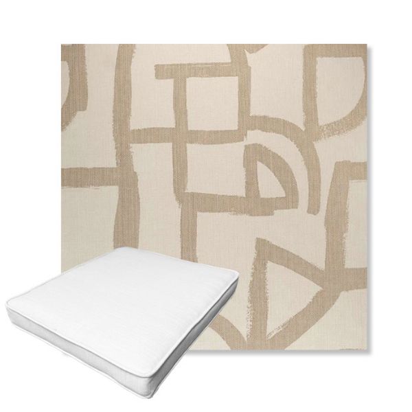 Picture of Brushstroke Stucco | Boxed Outdoor Dining Chair Seat Cushions - Sunbrella© Fabric