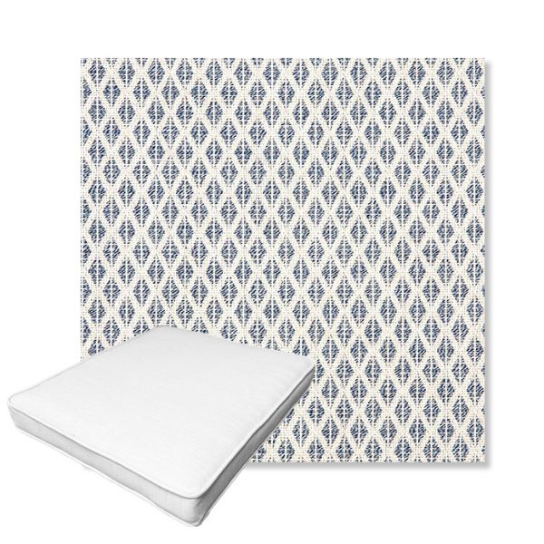 Picture of Detail Denim | Boxed Outdoor Dining Chair Seat Cushions - Sunbrella© Fabric