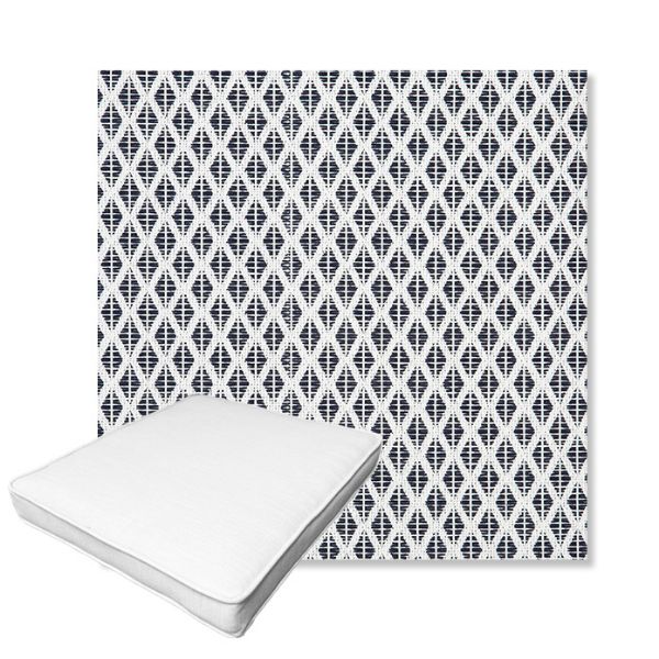 Picture of Detail Navy | Boxed Outdoor Dining Chair Seat Cushions - Sunbrella© Fabric