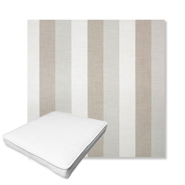 Picture of Direction Linen | Boxed Outdoor Dining Chair Seat Cushions - Sunbrella© Fabric