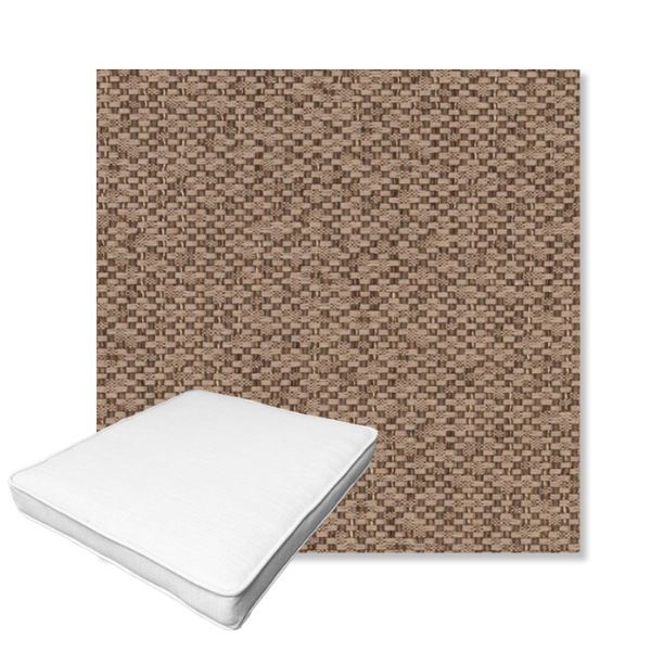 Picture of Dumont Taupe | Boxed Outdoor Dining Chair Seat Cushions - Sunbrella© Fabric