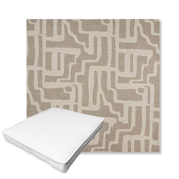 Picture of Escher Greige | Boxed Outdoor Dining Chair Seat Cushions - Sunbrella© Fabric