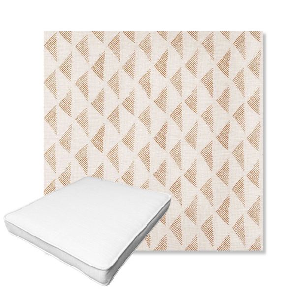 Picture of Etched Angles Congnac | Boxed Outdoor Dining Chair Seat Cushions - Sunbrella© Fabric