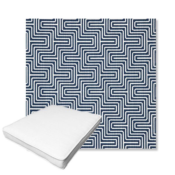 Picture of Figure Indigo | Boxed Outdoor Dining Chair Seat Cushions - Sunbrella© Fabric