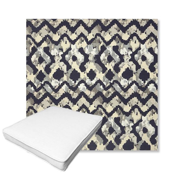 Picture of Inga Midnight | Boxed Outdoor Dining Chair Seat Cushions - Sunbrella© Fabric