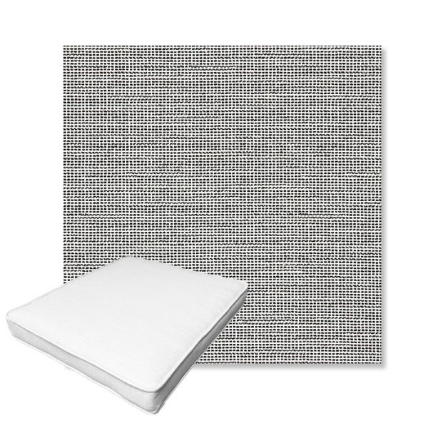 Picture of Kudos Newsprint | Boxed Outdoor Dining Chair Seat Cushions - Sunbrella© Fabric