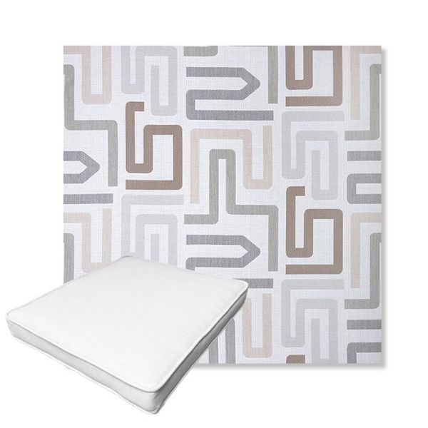 Picture of Labyrinth Cloud | Boxed Outdoor Dining Chair Seat Cushions - Sunbrella© Fabric