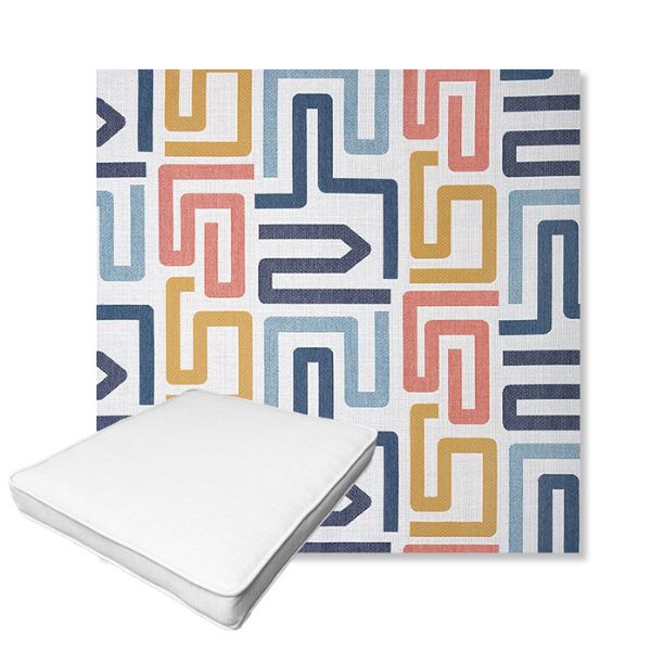 Picture of Labyrinth Fiesta | Boxed Outdoor Dining Chair Seat Cushions - Sunbrella© Fabric