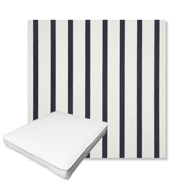 Picture of Lido Indigo | Boxed Outdoor Dining Chair Seat Cushions - Sunbrella© Fabric
