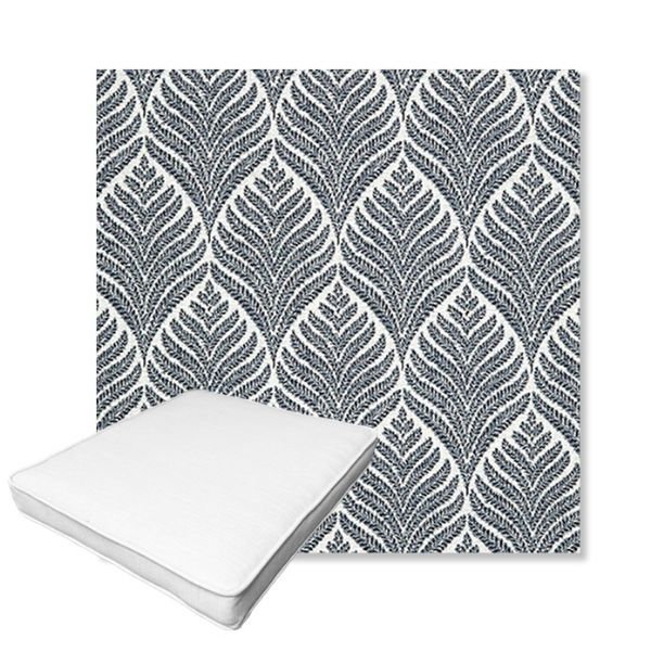 Picture of Linnaeus Indigo | Boxed Outdoor Dining Chair Seat Cushions - Sunbrella© Fabric