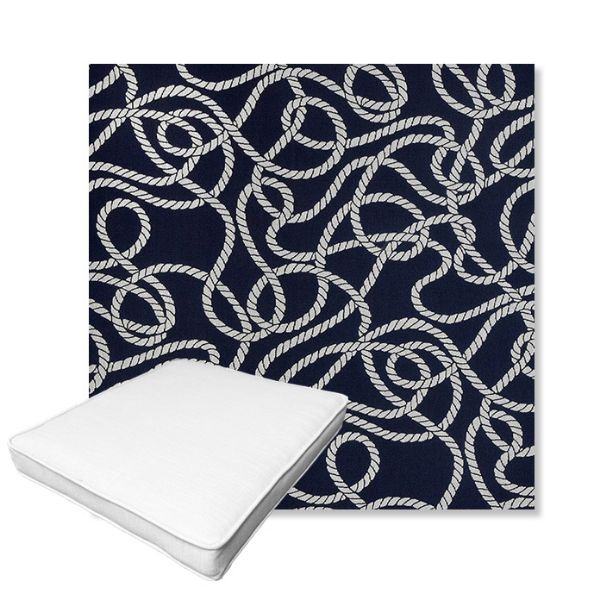 Picture of Maritime Nautical | Boxed Outdoor Dining Chair Seat Cushions - Sunbrella© Fabric