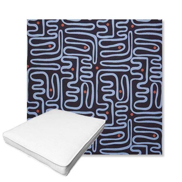 Picture of Nema Lazuli | Boxed Outdoor Dining Chair Seat Cushions - Sunbrella© Fabric