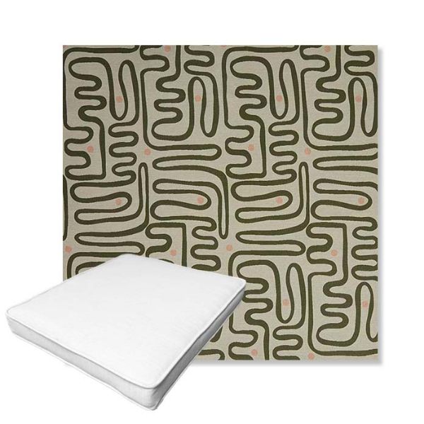 Picture of Nema Sagebrush | Boxed Outdoor Dining Chair Seat Cushions - Sunbrella© Fabric