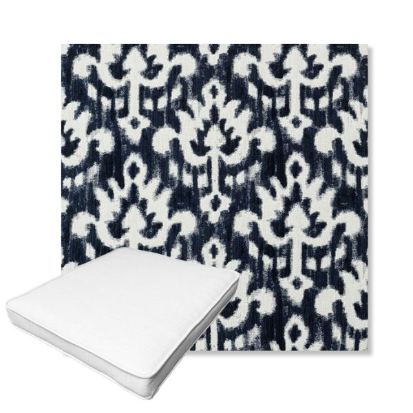Picture of Patra Indigo | Boxed Outdoor Dining Chair Seat Cushions - Sunbrella© Fabric
