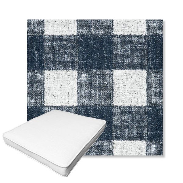 Picture of Preso Indigo | Boxed Outdoor Dining Chair Seat Cushions - Sunbrella© Fabric