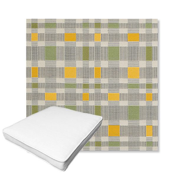 Picture of Rubix Lemon Lime | Boxed Outdoor Dining Chair Seat Cushions - Sunbrella© Fabric