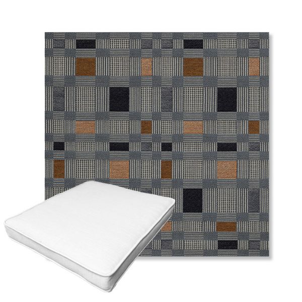 Picture of Rubix Vintage Denim | Boxed Outdoor Dining Chair Seat Cushions - Sunbrella© Fabric