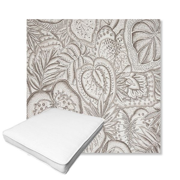 Picture of Sensibility Linen | Boxed Outdoor Dining Chair Seat Cushions - Sunbrella© Fabric