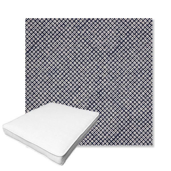 Picture of Shibori Indigo | Boxed Outdoor Dining Chair Seat Cushions - Sunbrella© Fabric