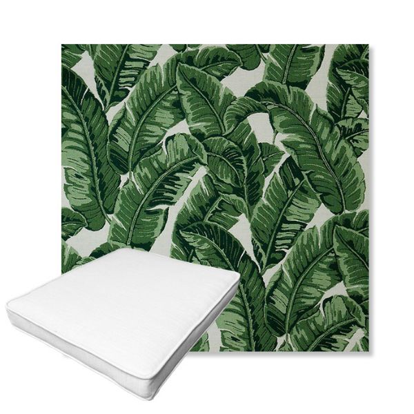 Picture of Tropics Jungle | Boxed Outdoor Dining Chair Seat Cushions - Sunbrella© Fabric