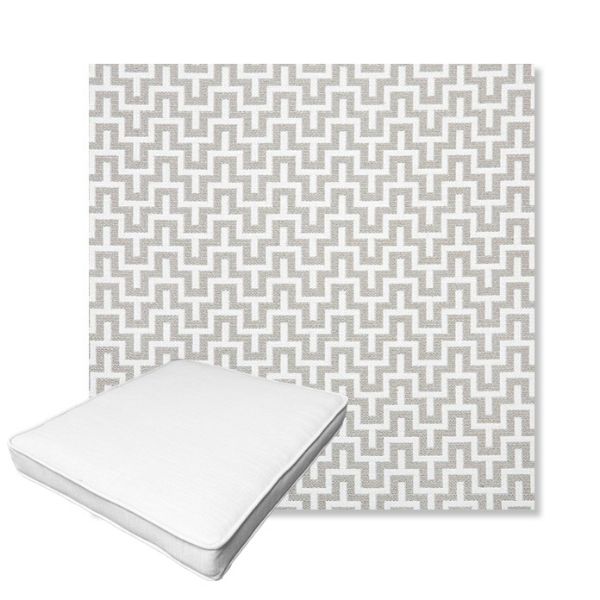 Picture of Underline Dove | Boxed Outdoor Dining Chair Seat Cushions - Sunbrella© Fabric