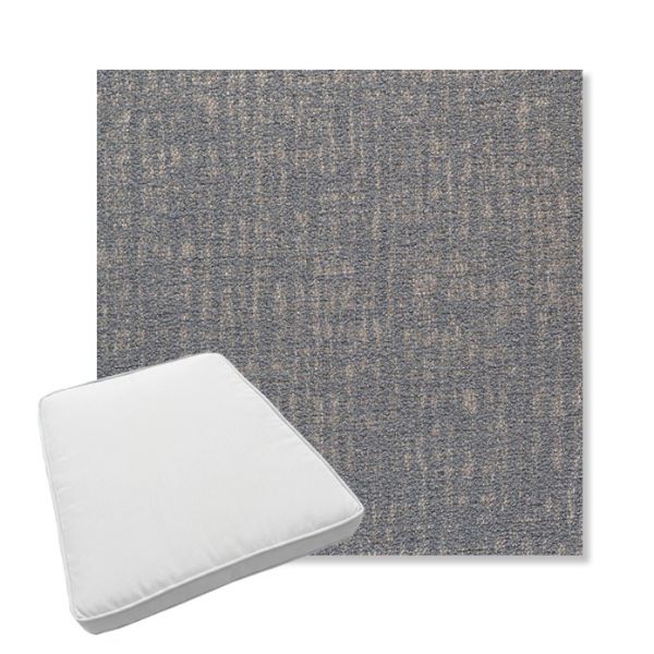 Picture of Abstraction Denim | Boxed Trapezoid Outdoor Dining Chair Seat Cushions - Sunbrella© Fabric