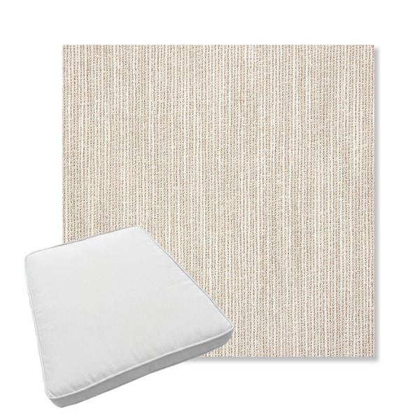Picture of Adena Sand | Boxed Trapezoid Outdoor Dining Chair Seat Cushions - Sunbrella© Fabric