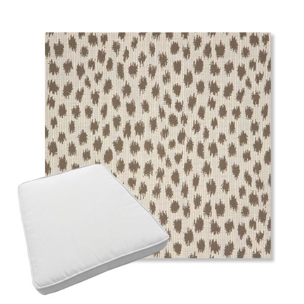 Picture of Agra Pebble | Boxed Trapezoid Outdoor Dining Chair Seat Cushions - Sunbrella© Fabric
