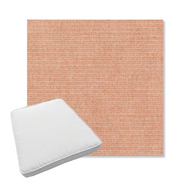 Picture of Ambrose Terracotta | Boxed Trapezoid Outdoor Dining Chair Seat Cushions - Sunbrella© Fabric