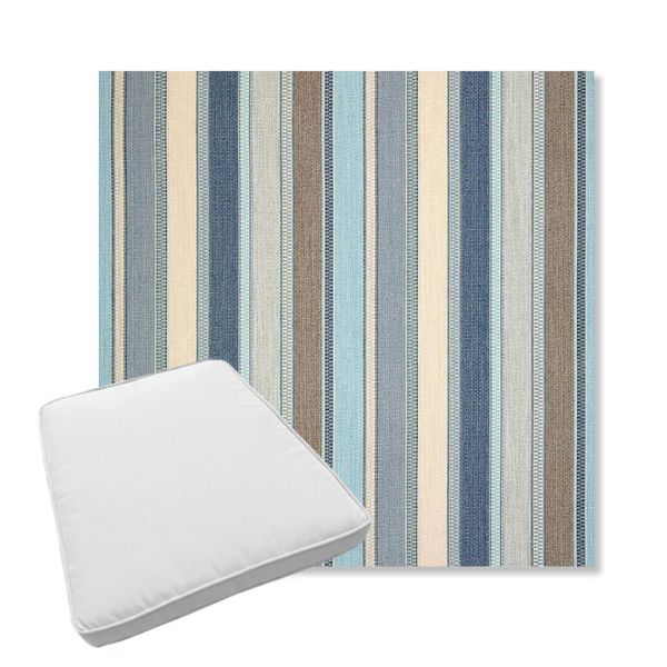 Picture of Ascend Spa | Boxed Trapezoid Outdoor Dining Chair Seat Cushions - Sunbrella© Fabric