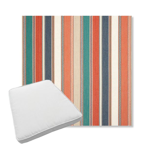 Picture of Ascend Tropical | Boxed Trapezoid Outdoor Dining Chair Seat Cushions - Sunbrella© Fabric