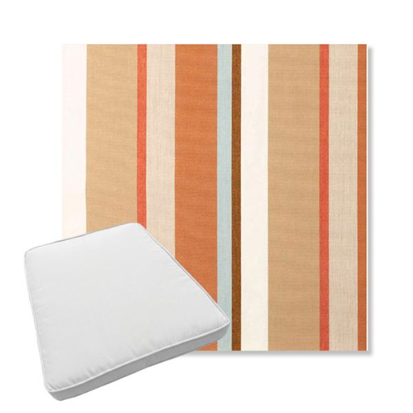 Picture of Beaming Mojave | Boxed Trapezoid Outdoor Dining Chair Seat Cushions - Sunbrella© Fabric