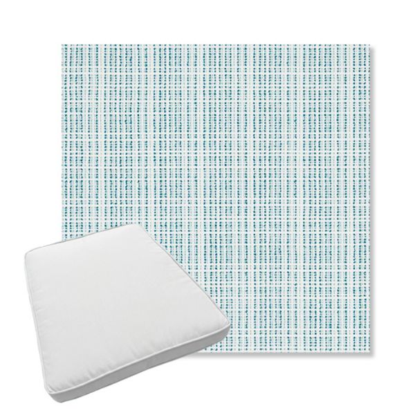 Picture of Benson Lagoon | Boxed Trapezoid Outdoor Dining Chair Seat Cushions - Sunbrella© Fabric