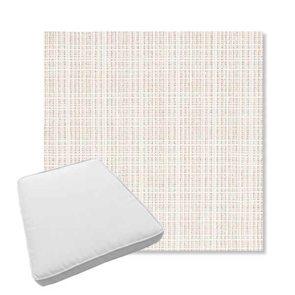 Picture of Benson Sand | Boxed Trapezoid Outdoor Dining Chair Seat Cushions - Sunbrella© Fabric