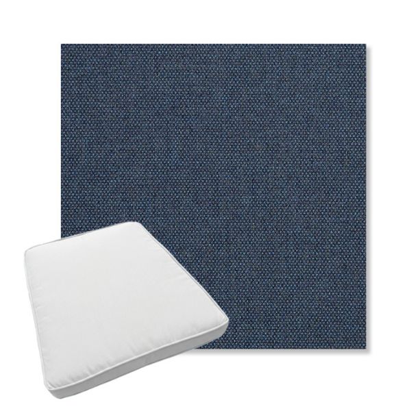 Picture of Blend Indigo | Boxed Trapezoid Outdoor Dining Chair Seat Cushions - Sunbrella© Fabric