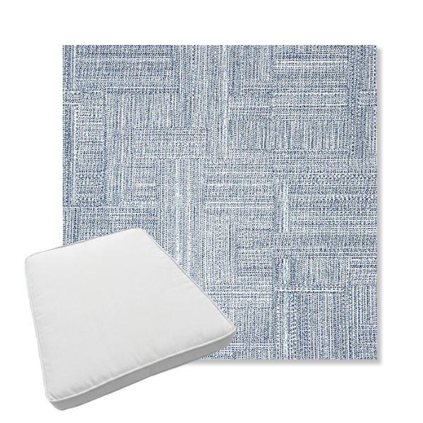 Picture of Boro Indigo | Boxed Trapezoid Outdoor Dining Chair Seat Cushions - Sunbrella© Fabric