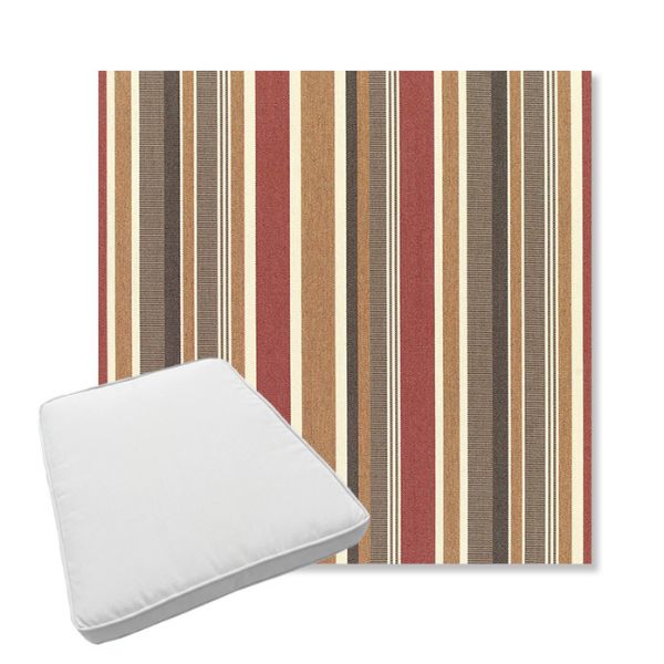 Picture of Brannon Redwood | Boxed Trapezoid Outdoor Dining Chair Seat Cushions - Sunbrella© Fabric