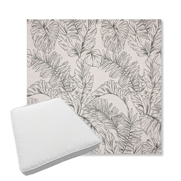 Picture of Calm Graphite | Boxed Trapezoid Outdoor Dining Chair Seat Cushions - Sunbrella© Fabric