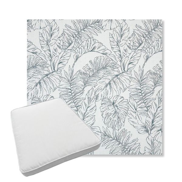 Picture of Calm Laurel | Boxed Trapezoid Outdoor Dining Chair Seat Cushions - Sunbrella© Fabric