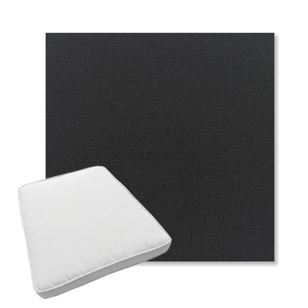 Picture of Canvas Black | Boxed Trapezoid Outdoor Dining Chair Seat Cushions - Sunbrella© Fabric