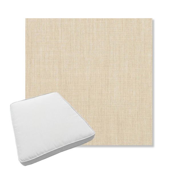 Picture of Canvas Flax | Boxed Trapezoid Outdoor Dining Chair Seat Cushions - Sunbrella© Fabric
