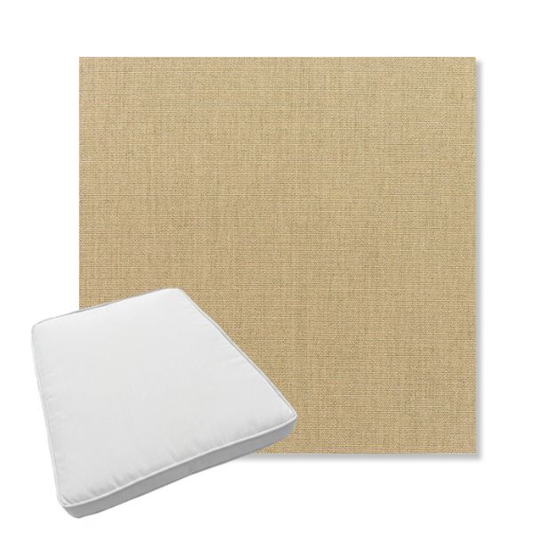 Picture of Canvas Heather Beige | Boxed Trapezoid Outdoor Dining Chair Seat Cushions - Sunbrella© Fabric
