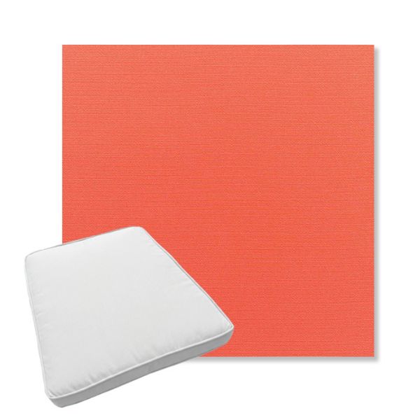 Picture of Canvas Melon | Boxed Trapezoid Outdoor Dining Chair Seat Cushions - Sunbrella© Fabric
