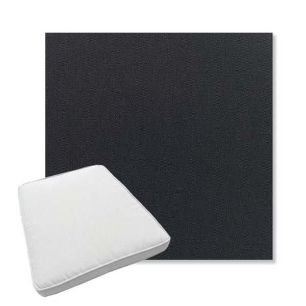 Picture of Canvas Raven Black | Boxed Trapezoid Outdoor Dining Chair Seat Cushions - Sunbrella© Fabric