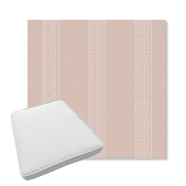 Picture of Caper Blush | Boxed Trapezoid Outdoor Dining Chair Seat Cushions - Sunbrella© Fabric