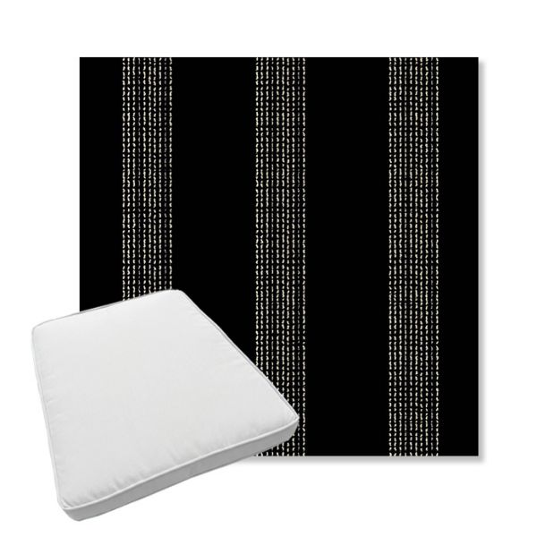 Picture of Caper Onyx | Boxed Trapezoid Outdoor Dining Chair Seat Cushions - Sunbrella© Fabric