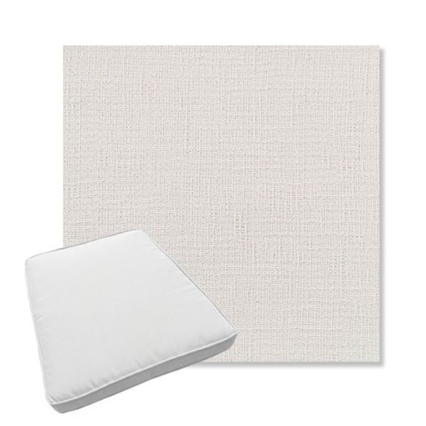 Picture of Cassava White | Boxed Trapezoid Outdoor Dining Chair Seat Cushions - Sunbrella© Fabric