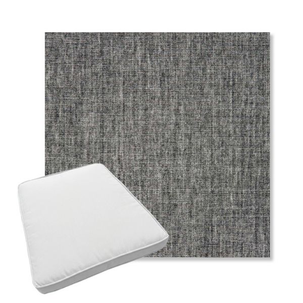 Picture of Crush Pewter | Boxed Trapezoid Outdoor Dining Chair Seat Cushions - Sunbrella© Fabric
