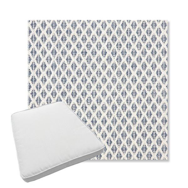 Picture of Detail Denim | Boxed Trapezoid Outdoor Dining Chair Seat Cushions - Sunbrella© Fabric
