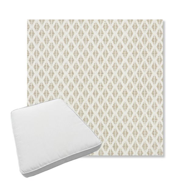 Picture of Detail Linen | Boxed Trapezoid Outdoor Dining Chair Seat Cushions - Sunbrella© Fabric
